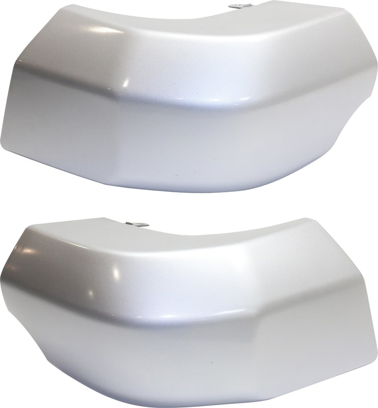 Rear Bumper End Pair/Set for 2007-2014 Toyota FJ Cruiser, Right (Passenger) and Left (Driver) Side Bumper Pad, Painted Silver, Without Special Edition Package, Replacement