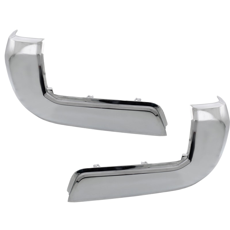Pair/Set - Rear Bumper End Caps for Toyota Tacoma 2016-2023, Right (Passenger) and Left (Driver), Chrome Finish, without Park Assist Sensor Holes, Excluding Limited and TRD Pro Models, Replacement Set