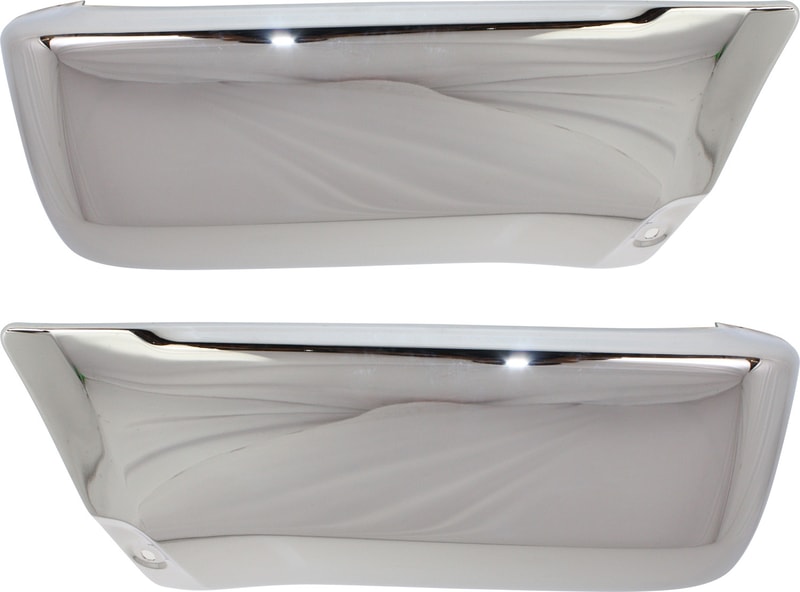 Rear Bumper End Pair/Set for 1996-2002 Toyota 4Runner, Right (Passenger) and Left (Driver), Chrome and Steel, Base/SR5 Models without Fender Flares, Replacement