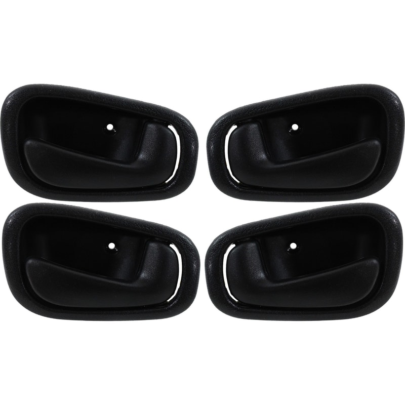 Door Handle Pair/Set for Toyota Corolla / Prizm 1998-2002, Front and Rear, Right (Passenger) and Left (Driver), Inside, Pair/Set of 4, Black, Manual Lock, without Lock Hole, Replacement