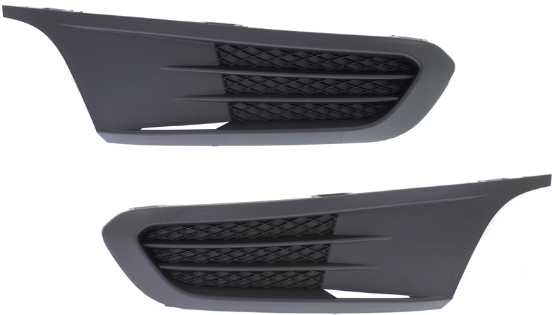 Pair/Set - Front Fog Light Cover for Volkswagen Jetta 2011-2014, Right (Passenger) and Left (Driver) Side, Black Replacement Set