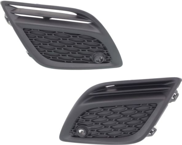 Front Fog Light Cover Pair/Set for VOLVO XC60 2011-2013, Right (Passenger) and Left (Driver), Textured Black, Side Bumper Grille without Fog Lights with Parking Aid, Replacement