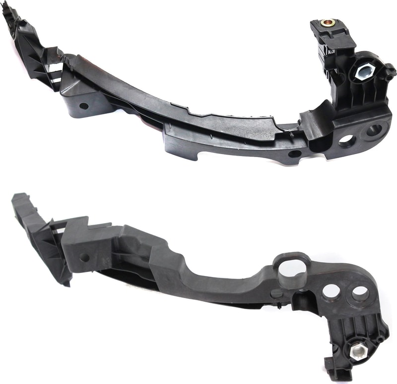 Front Bumper Bracket Pair/Set for Volkswagen Golf/GTI 2010-2014, Right (Passenger) and Left (Driver), Outer, Cover Locating Guide, Plastic, Hatchback Replacement