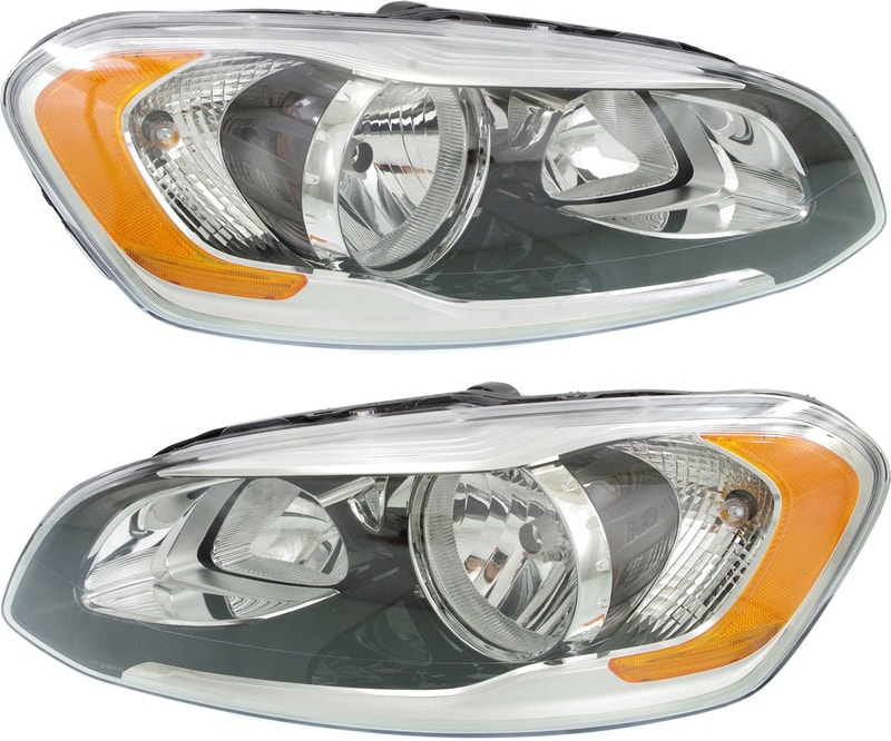 Headlight Assembly for Volvo XC60 2014-2017, Right (Passenger) and Left (Driver) Halogen Headlights, Replacement Pair/Set