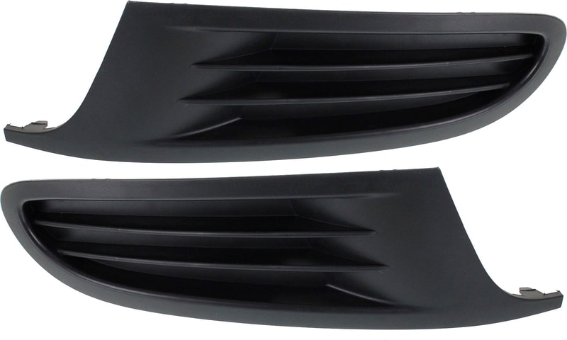 Front Fog Light Cover for Volkswagen Golf 2010-2014, Golf R 2012-2013, Right (Passenger) and Left (Driver), Textured Dark Gray, without Fog Light Hole, Replacement Pair/Set