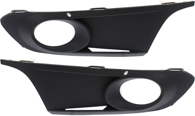 Front Fog Light Molding Pair/Set for Volkswagen Jetta Sedan 2011-2014, Right (Passenger) and Left (Driver), Paint to Match, Replacement