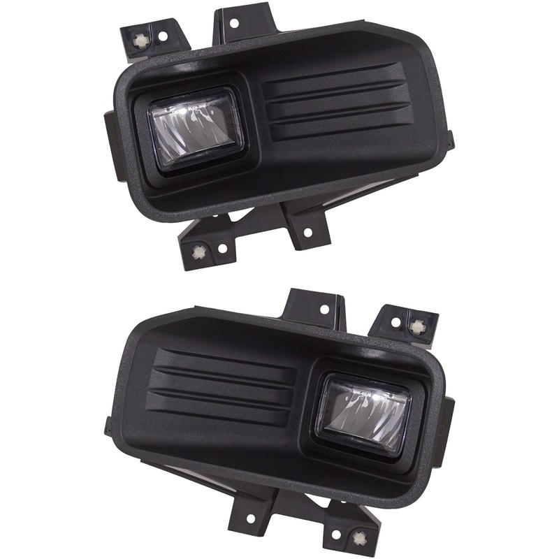 Front Fog Light Assembly Pair/Set for Ford F-150 Pickup 2018-2020, LED, Right (Passenger) and Left (Driver), Excluding Raptor Model, fits Crew Cab/Extended Cab, Replacement