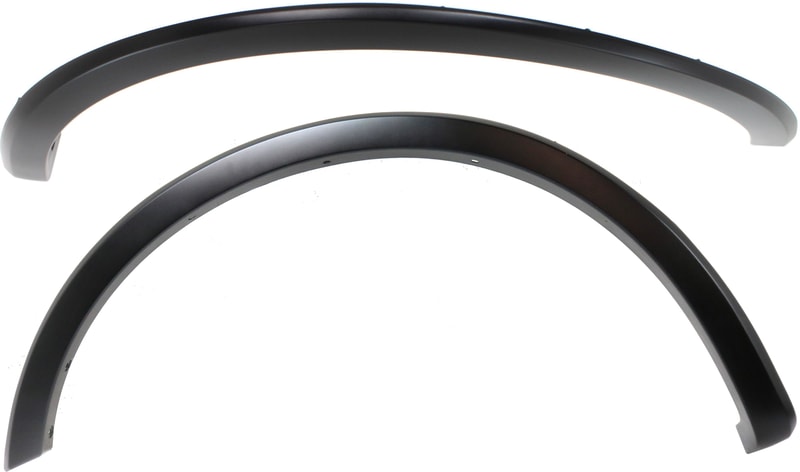 Pair/Set - Front Wheel Opening Molding Pair/Set for Ford Escape 2017-2019, Right (Passenger) and Left (Driver), OE Style, Textured Black, with Parallel Park Assist Sensor Holes, Replacement