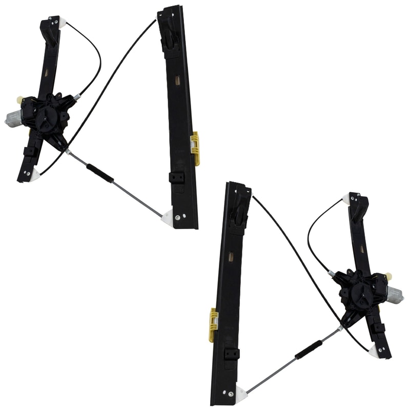 Front Window Regulator Pair/Set for Ford Focus 2012-2018, Right (Passenger) and Left (Driver), Power with Motor, Replacement