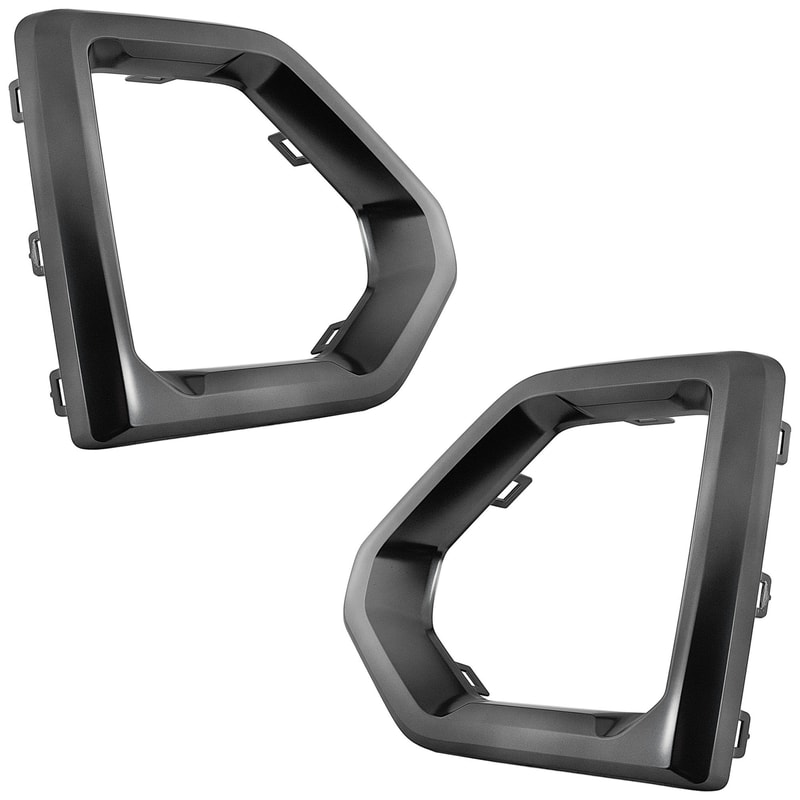 Front Fog Light Molding Pair/Set for GMC Sierra 1500 2019-2021 and Sierra 1500 Limited 2022, Right (Passenger) and Left (Driver), Black, AT4 Model Replacement
