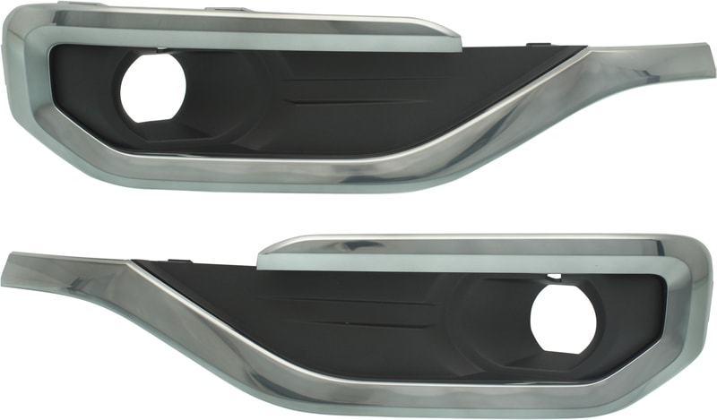 Pair/Set - Front Fog Light Molding for GMC Acadia 2017-2019, Right (Passenger) and Left (Driver), Black with Smoked Chrome Molding, Replacement Set