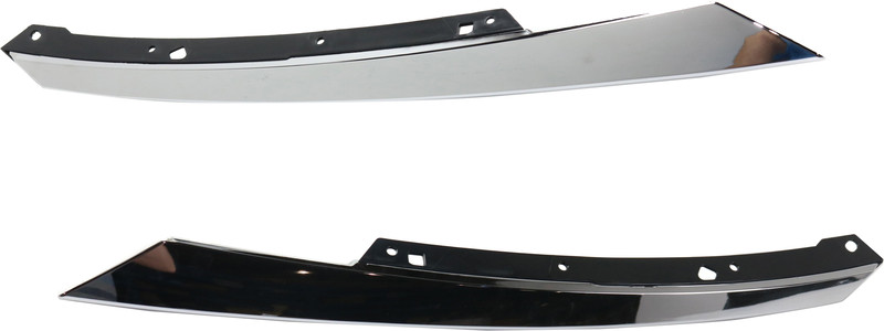 Grille Extension Pair/Set for 2016-2018 Honda Civic Coupe/Sedan, Right (Passenger) & Left (Driver), Chrome, Excludes Si Model - Replacement