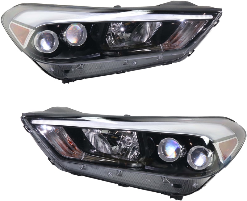 Pair/Set - Headlight Assembly LED for Hyundai Tucson 2016-2018 Right (Passenger) and Left (Driver) Replacement Set