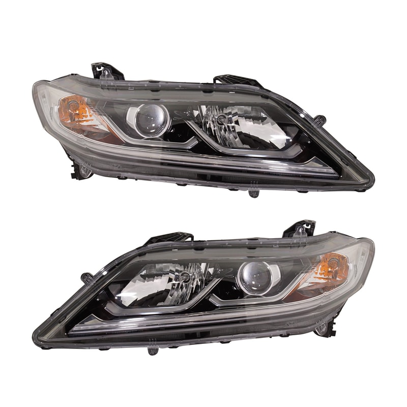 Headlight Assembly Pair/Set for 2016-2017 Honda Accord Coupe, EX/EX-L Models, Right (Passenger) and Left (Driver), Halogen Light Replacement
