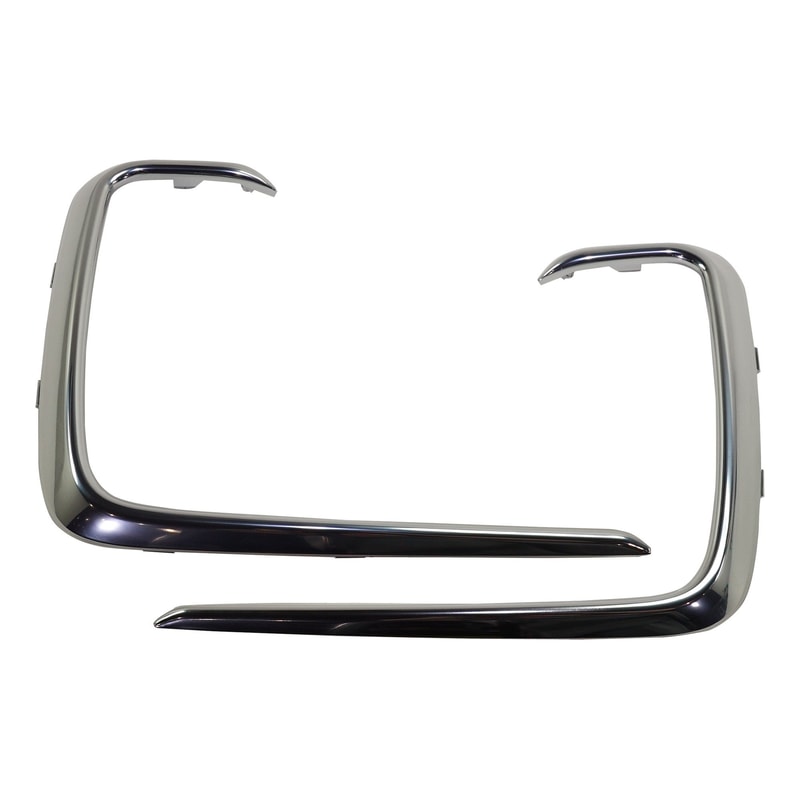 Front Fog Light Molding Pair/Set for Hyundai Santa Fe 2017-2018 / Santa Fe XL 2017-2019, Right (Passenger) and Left (Driver), Chrome Replacement