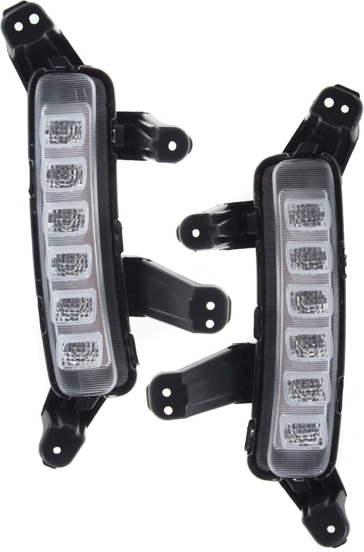 Driving Light Assembly Pair/Set for Hyundai SANTA FE 2017-2018, SANTA FE XL 2019, Right (Passenger) and Left (Driver), w/ Daytime Running Light, Replacement