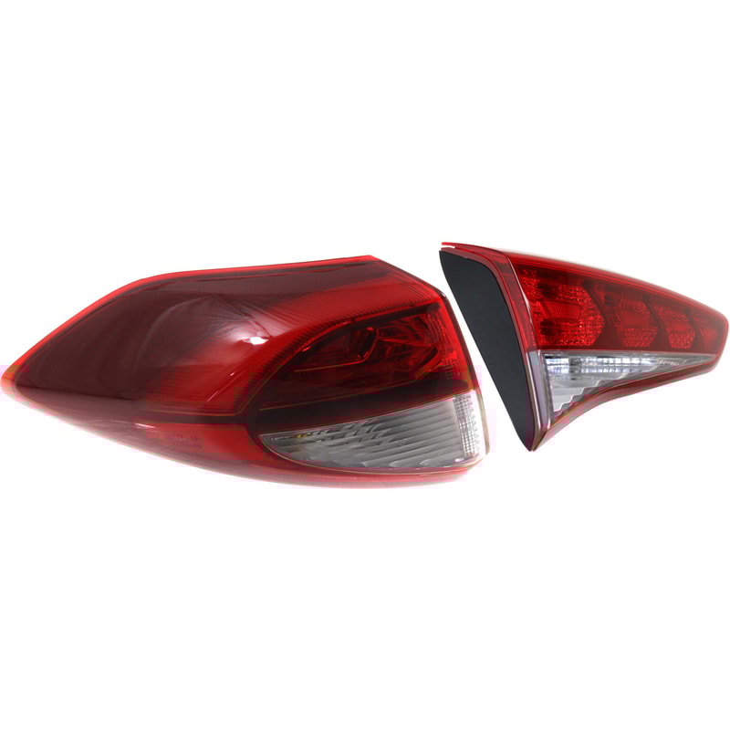 Tail Light Assembly Set for Hyundai Tucson 2016-2018, Left (Driver), Inner and Outer, Replacement