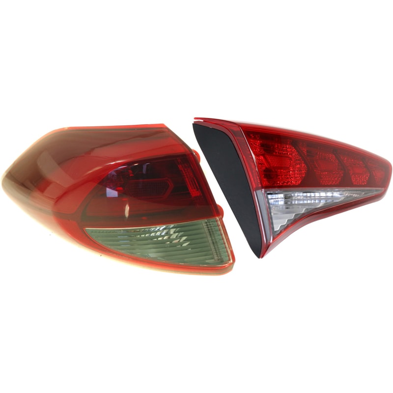 Tail Light Assembly Set for Hyundai Tucson 2016-2018, Left (Driver), Inner and Outer, Halogen Replacement