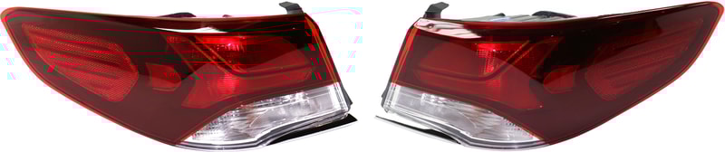 Pair/Set - Tail Light Assembly for Hyundai Sonata 2018-2019, Right (Passenger) and Left (Driver), Outer, Halogen, Excluding Hybrid Model, Replacement