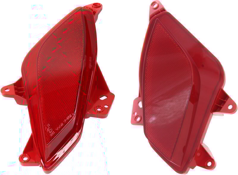Rear Bumper Reflector Light Pair/Set for Hyundai Santa Fe 2017-2019, Right (Passenger) and Left (Driver), Excluding Sport Model - Replacement