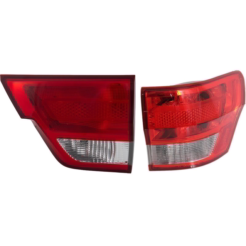 Tail Light Assembly Set for JEEP GRAND CHEROKEE 2011-2013, Right (Passenger) Inner and Outer, Halogen Replacement