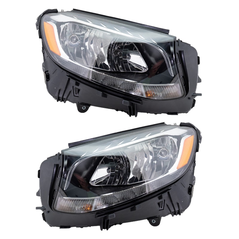 Pair/Set - Headlight Assembly for Mercedes-Benz GLC-Class 2016-2019, Halogen Right (Passenger) and Left (Driver) Replacement Set