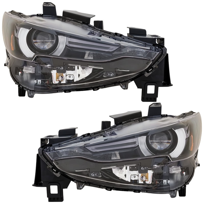 Pair/Set - LED Headlight Assembly for Mazda CX-5 2020-2021, Right (Passenger) and Left (Driver), with Adaptive Headlights, From March 1, 2020 Replacement