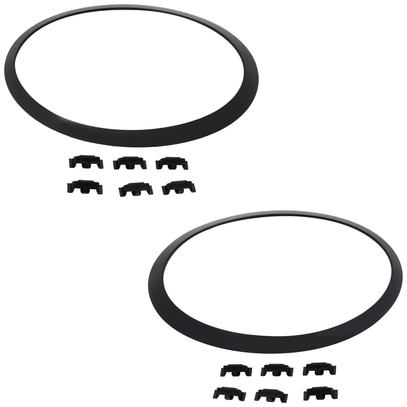 Pair/Set - Headlight Bezel for Mini Cooper 2014-2023 Hatchback/Convertible, Right (Passenger) and Left (Driver), Piano Black, Replacement Set
