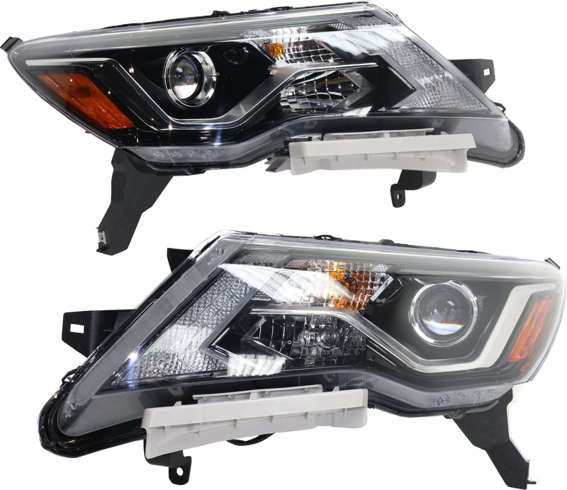 Headlight Assembly Pair/Set for Nissan Pathfinder (2017-2020), Right (Passenger) and Left (Driver), LED, 2-Piece Replacement