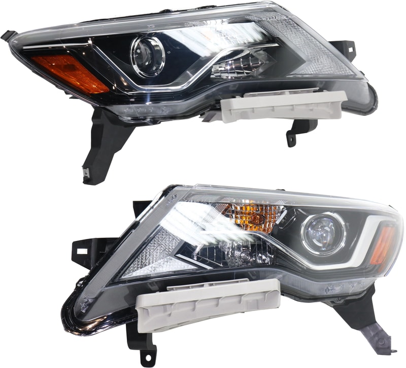 Headlight Assembly Pair/Set for Nissan Pathfinder 2017-2020, Right (Passenger) and Left (Driver), Halogen, 2-Piece Replacement