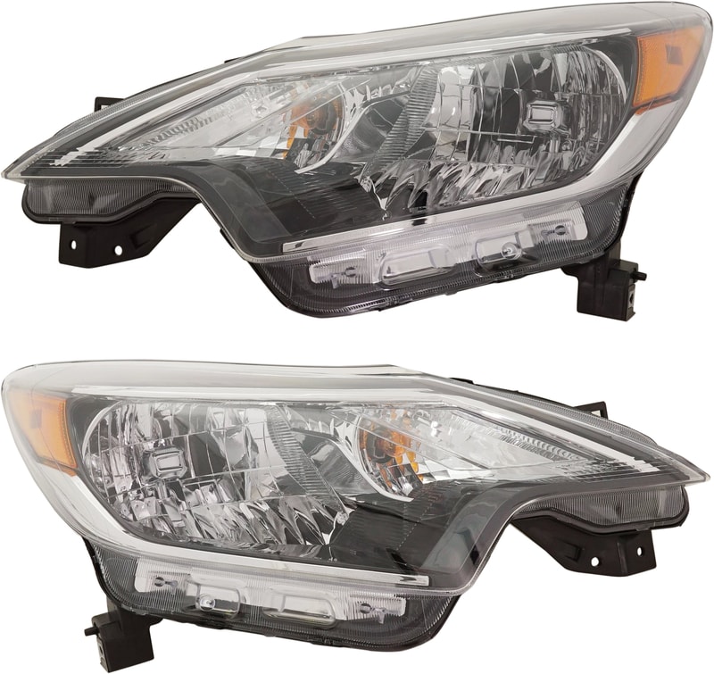Headlight Assembly Pair/Set for Nissan Versa Note 2017-2019, Right (Passenger) and Left (Driver) Replacement