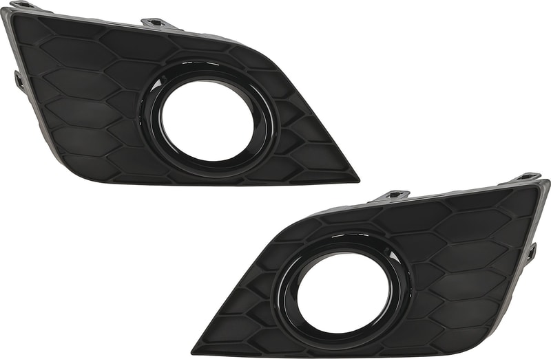 Front Fog Light Molding Pair/Set for Nissan Sentra 2016-2018, Right (Passenger) and Left (Driver), with Midnight Special Edition, Excludes Nismo Model Replacement