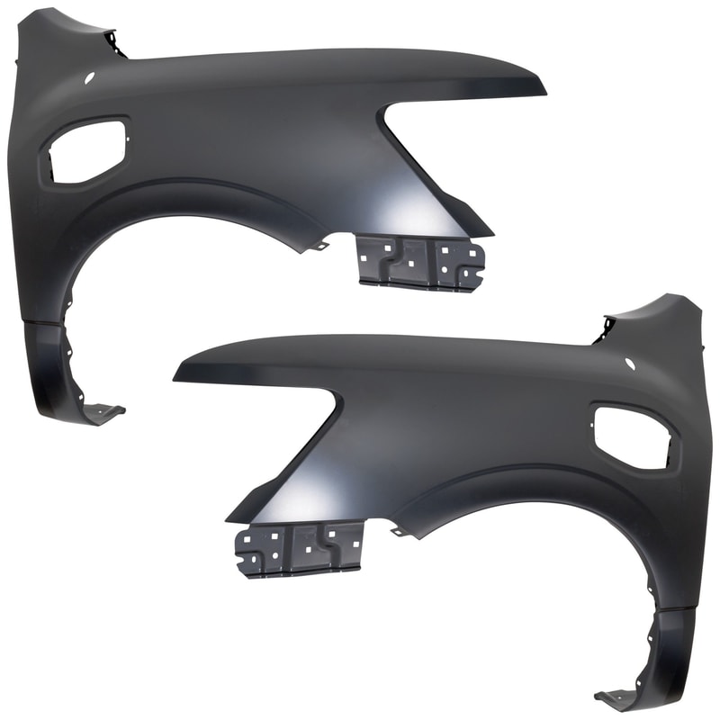 Front Fender Pair/Set for Nissan Titan XD 2017-2023, Right (Passenger) and Left (Driver), Primed (Ready to Paint), w/o Wheel Opening Molding, Replacement