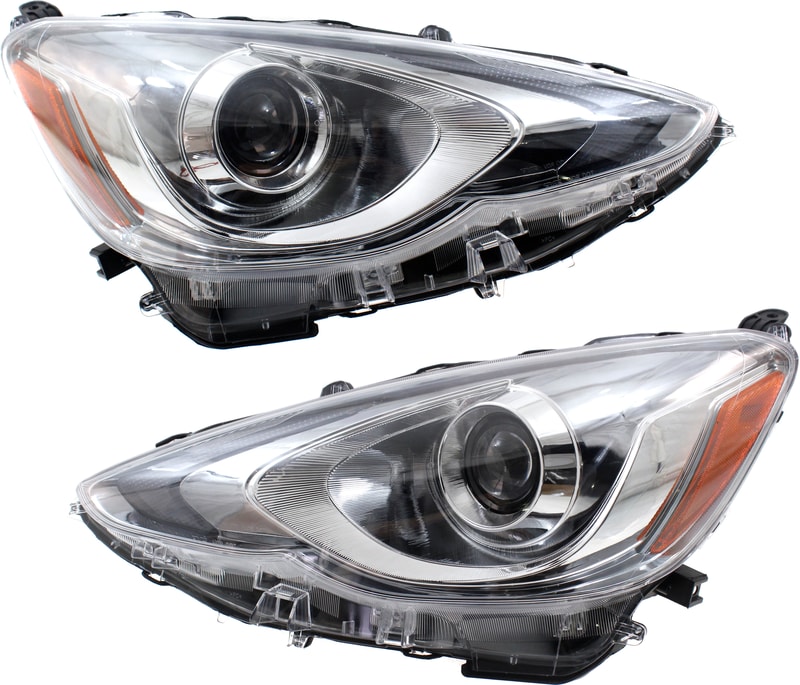 Pair/Set - Headlight Assembly for Toyota Prius C 2015-2017, Right (Passenger) and Left (Driver) Set, Replacement