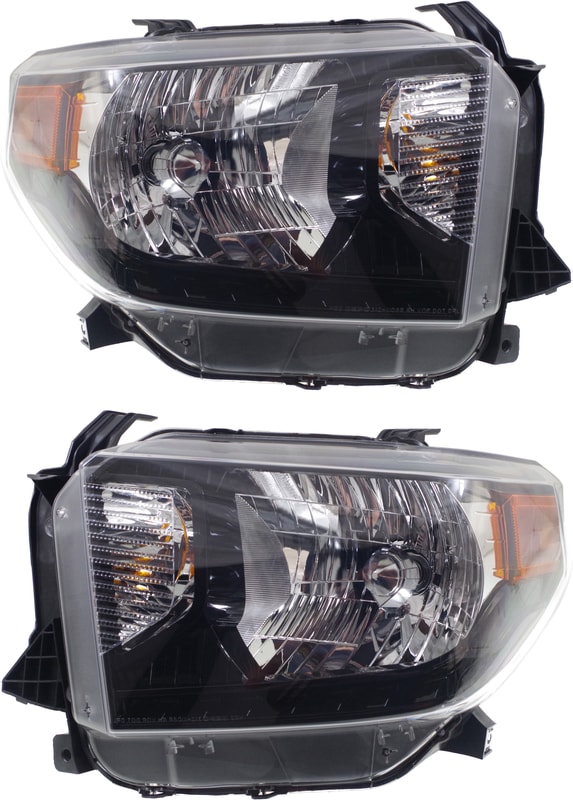 Headlight Assembly Pair/Set for Toyota Tundra 2015-2017, Halogen, TRD Pro Model, Compatible with All Cab Types, Right (Passenger) and Left (Driver) Side Replacement