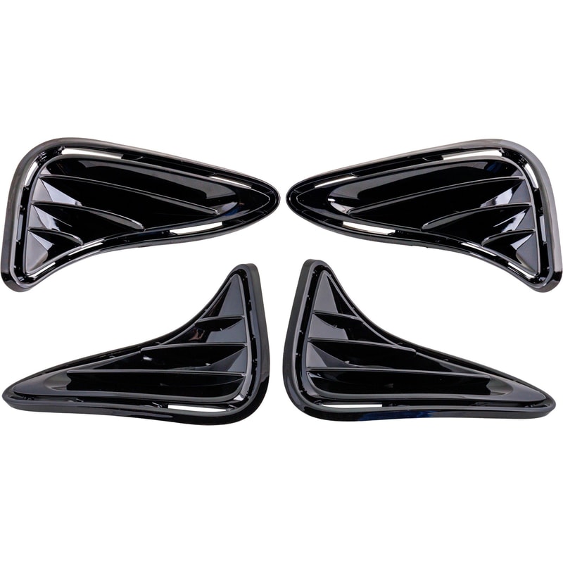 Fog Light Cover Pair/Set for 2017-2019 Toyota Corolla, Right (Passenger) and Left (Driver), Black Replacement