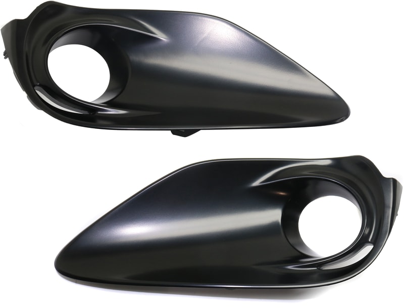 Front Fog Light Molding Pair/Set for Toyota Prius C 2017, Right (Passenger) and Left (Driver), Black Replacement