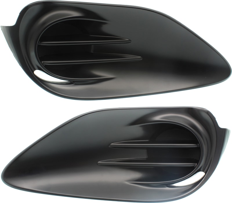 Front Fog Light Cover for 2017 Toyota Prius C, Right (Passenger) and Left (Driver), Black Replacement Pair/Set