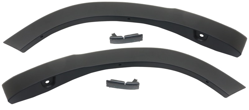 Pair/Set - Rear Wheel Opening Molding for Toyota Highlander 2014-2019, Right (Passenger) and Left (Driver) Front Section, 2-Piece Fender Trim Replacement Set