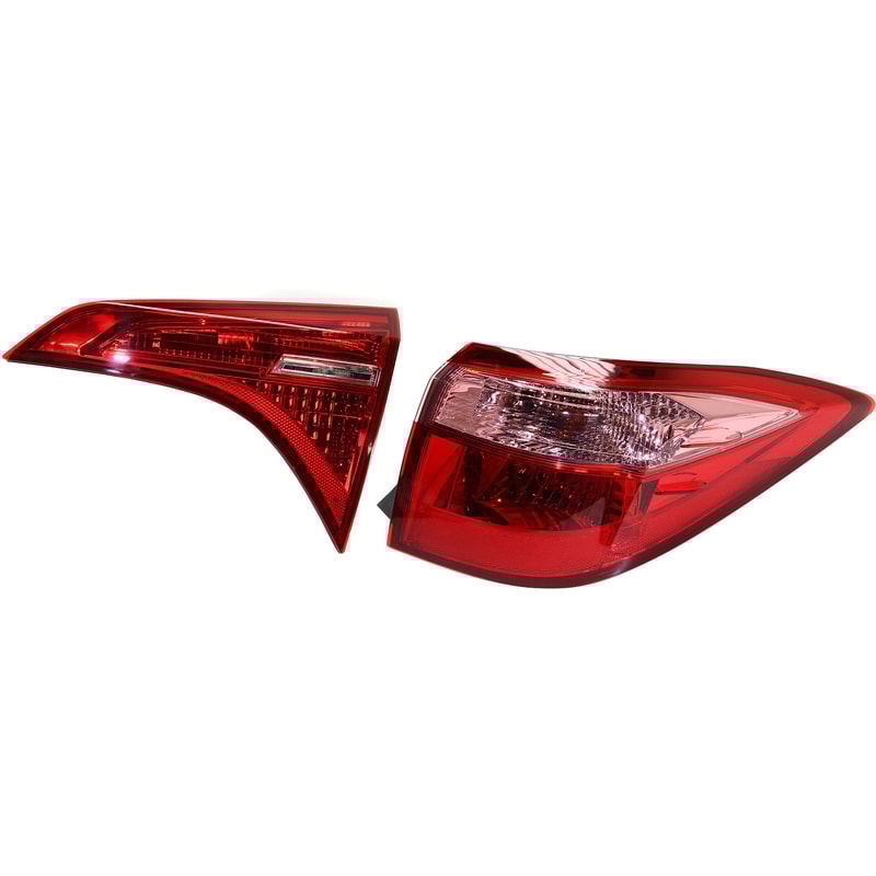 Tail Light Assembly Set for 2017-2019 Toyota Corolla, Right (Passenger), Inner and Outer Replacement