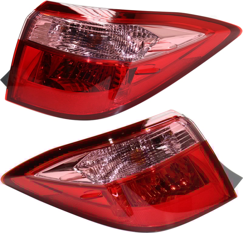Pair/Set - Tail Light Assembly for Toyota Corolla 2017-2019, Right (Passenger) and Left (Driver), Outer, Replacement Set
