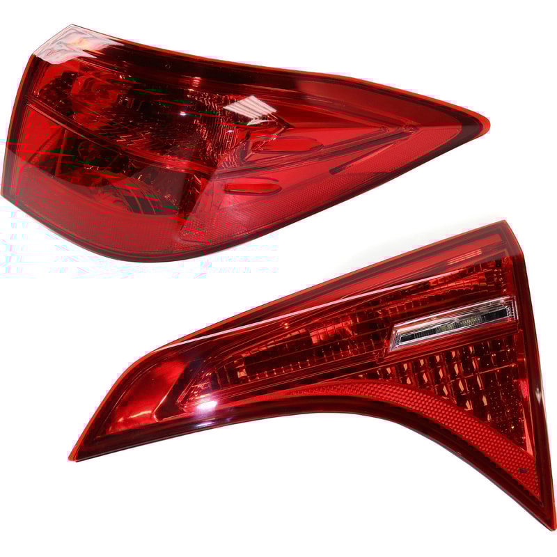Pair/Set - Tail Light Assembly for 2017-2019 Toyota Corolla 50th Anniversary/SE/XLE/XSE Models, Right (Passenger) and Left (Driver) Outer Replacement Set