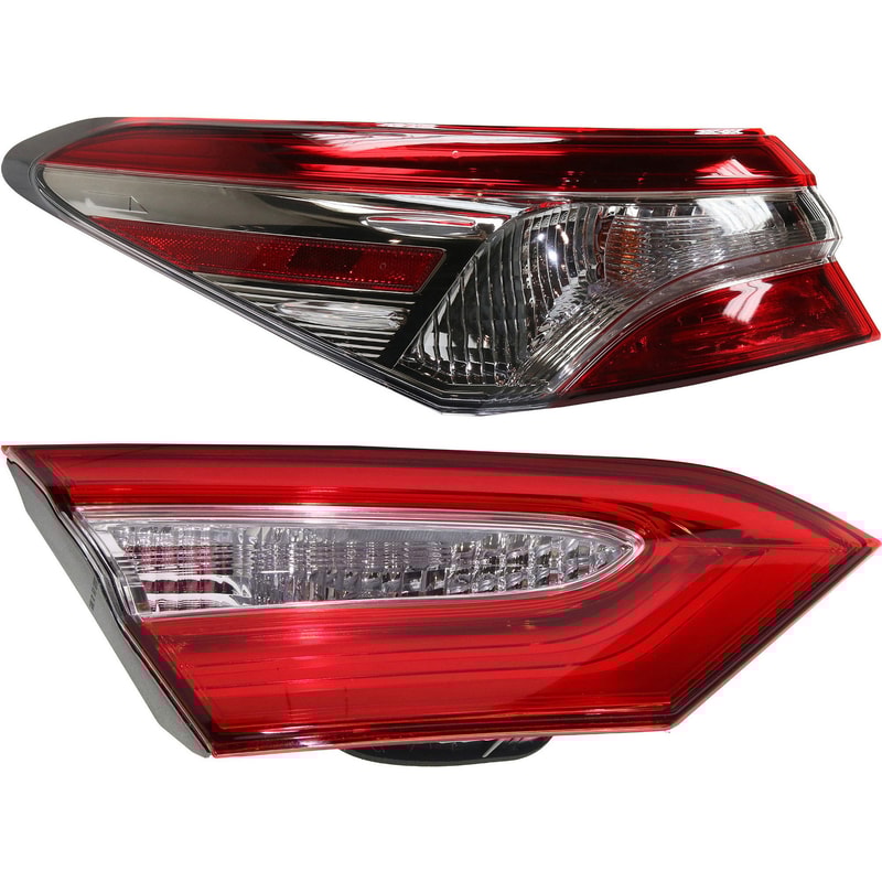 Tail Light Set for 2018-2020 Toyota Camry, Left (Driver) Side, Inner and Outer, Halogen, Replacement