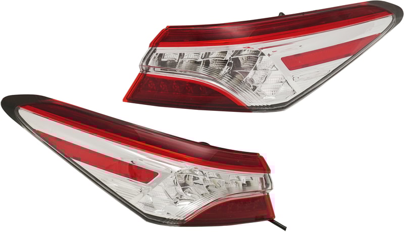 Pair/Set - LED Tail Light Assembly for 2018-2020 Toyota Camry North America Built Vehicle, XLE/Hybrid XLE Models, Outer Right (Passenger) and Left (Driver) Replacement