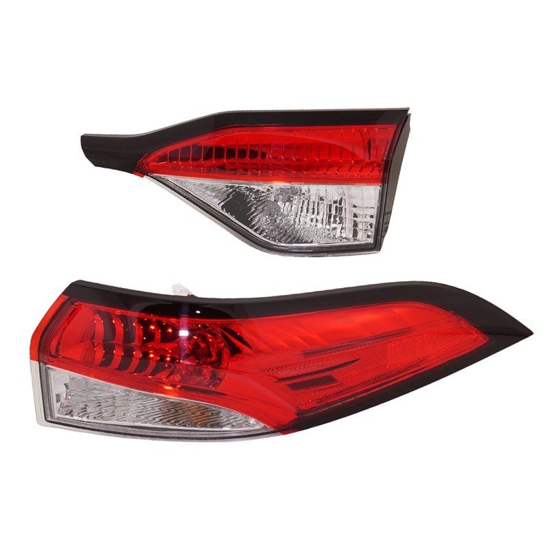 Tail Light Assembly Pair/Set for 2020-2022 Toyota Corolla, Right (Passenger) and Left (Driver) Inner and Outer, North America Built Vehicle, Halogen, Non-Hybrid Model, CAPA-Certified Replacement