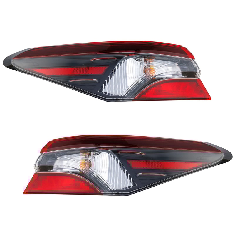 Tail Light Pair/Set for Toyota Camry 2021-2022, Right (Passenger) and Left (Driver), Outer, Halogen, for North America Built Vehicle, Replacement