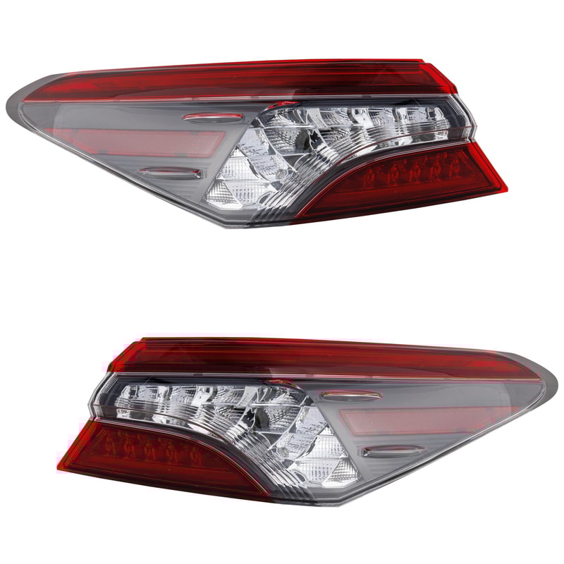 Outer Tail Light Assembly Pair/Set for 2021-2022 Toyota Camry, XLE, XSE without TRD Package, Hybrid XLE/XSE Models, Right (Passenger) and Left (Driver), North America Built Vehicle, Replacement