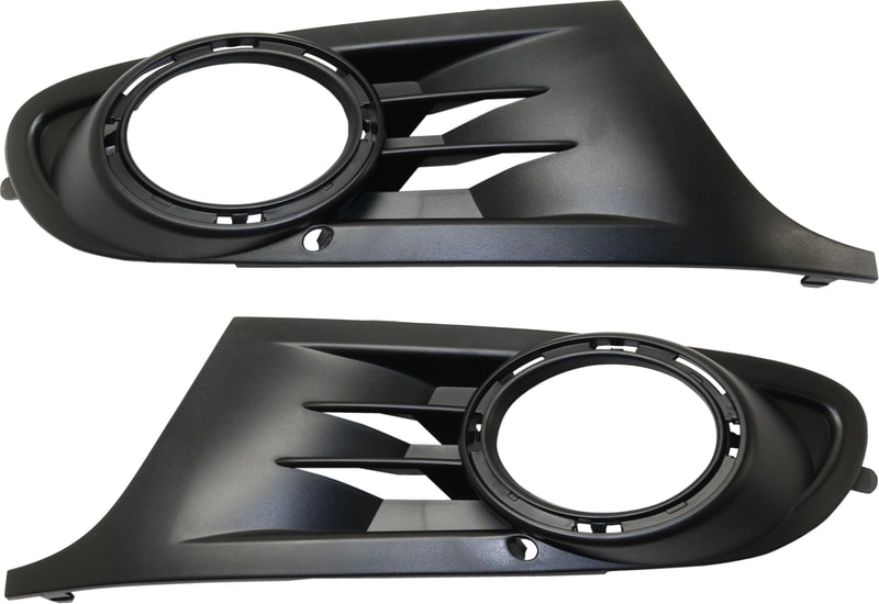 Front Fog Light Molding Pair/Set for Volkswagen Golf 2010-2014, Right (Passenger) and Left (Driver), Primed (Ready to Paint), Hatchback Replacement