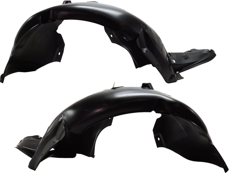 Front Fender Liner Pair/Set for 2015-2018 Volkswagen Jetta Right (Passenger) and Left (Driver), Without Fog Light Holes, Excluding GLI/Hybrid Models - Replacement