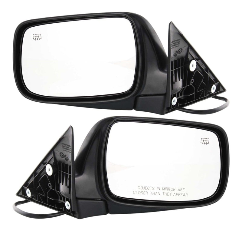 Pair/Set - Power Heated Manual Folding Mirrors for Subaru Legacy 2000-2004/Baja 2003-2006, Right (Passenger) and Left (Driver), Paintable, 6-Hole, 5-Prong Connector, Replacement